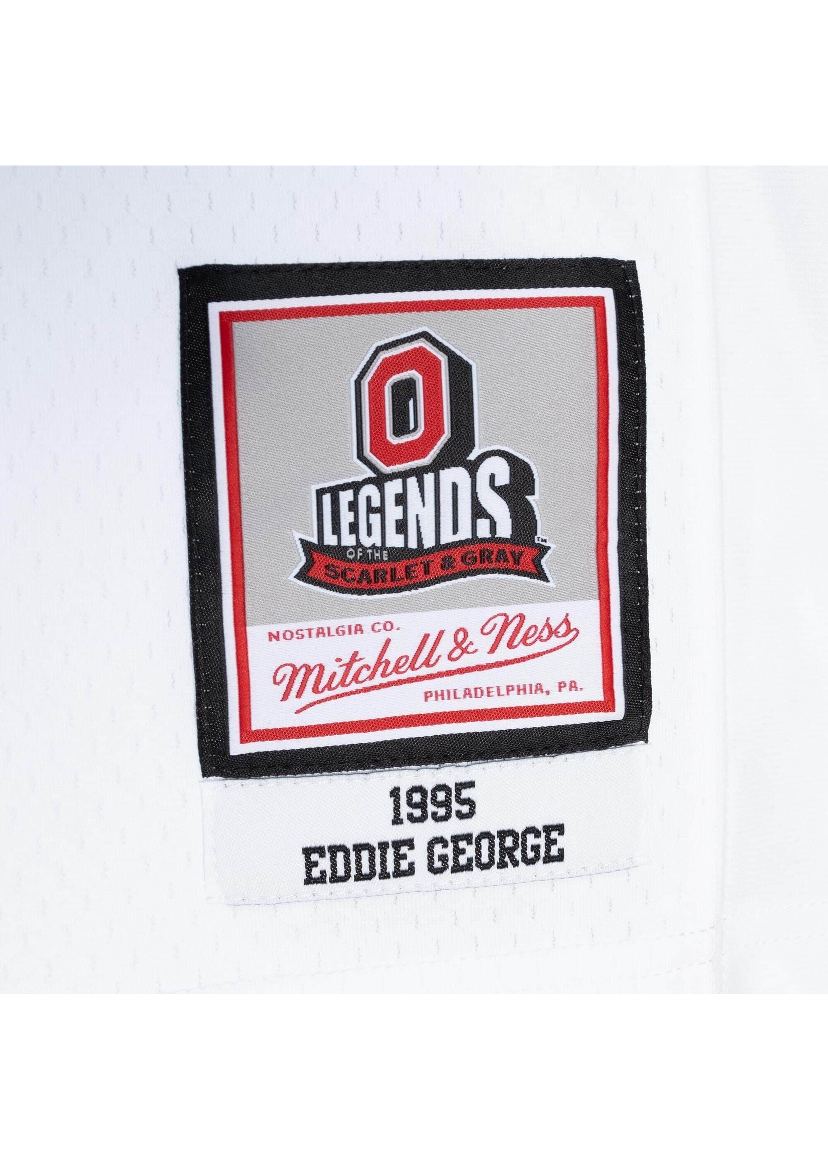 Men's Mitchell & Ness Eddie George White Ohio State Buckeyes Big & Tall  Legacy Jersey