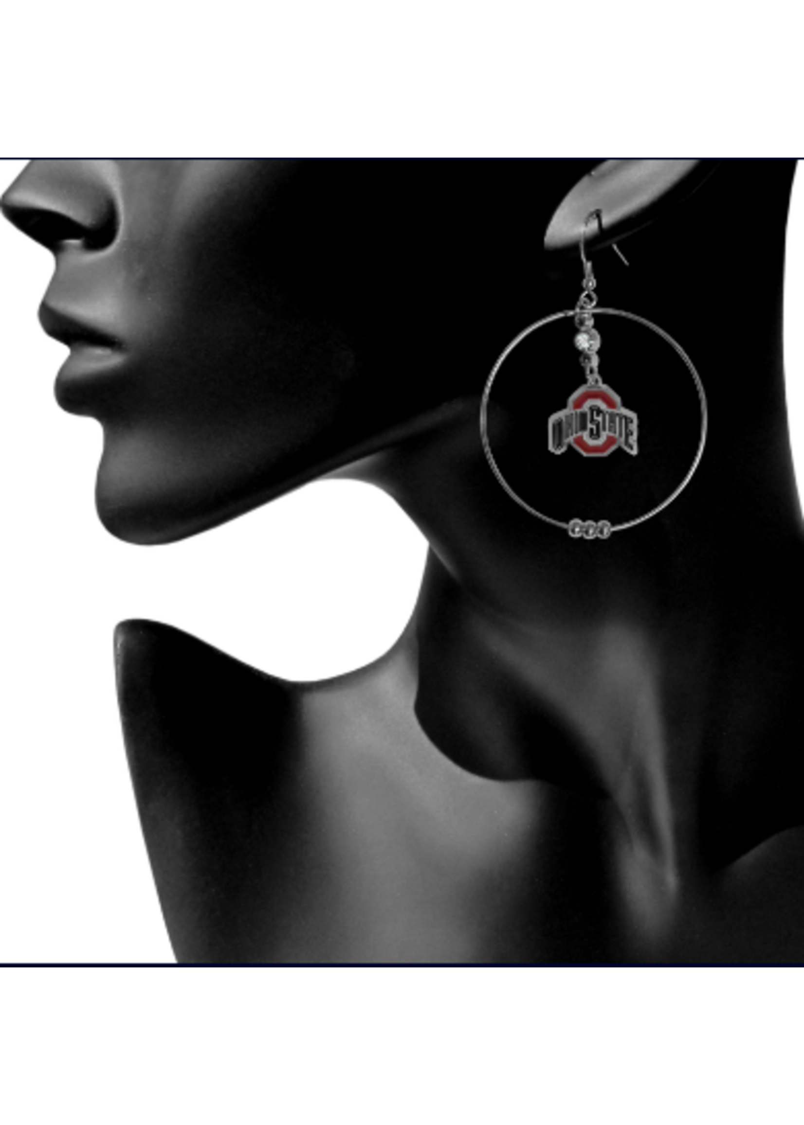 Ohio State University Athletic O Giant Hoop Earrings