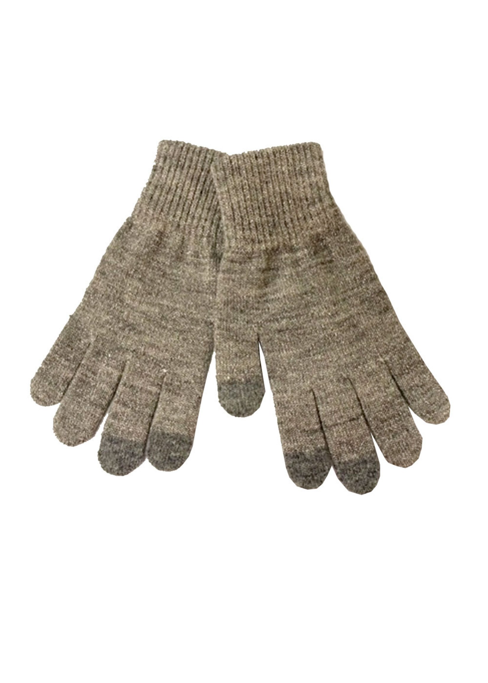 Grey Glitter Texting Gloves