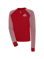 ANTIGUA Ohio State Buckeyes Women's Red Flier Bunker Crew Sweatshirt