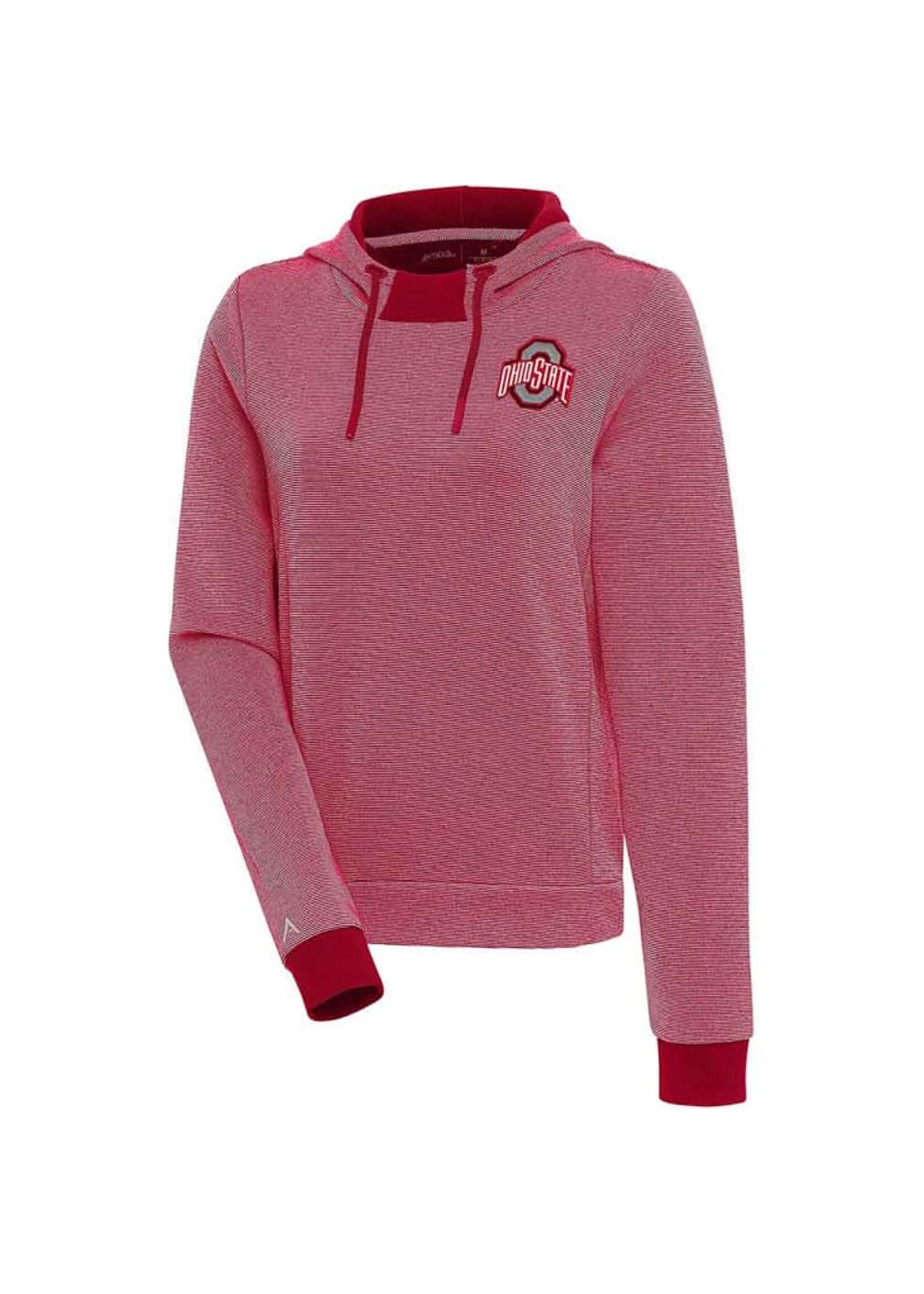 ANTIGUA Ohio State Buckeyes Women's Red Axe Bunker Hooded Sweatshirt