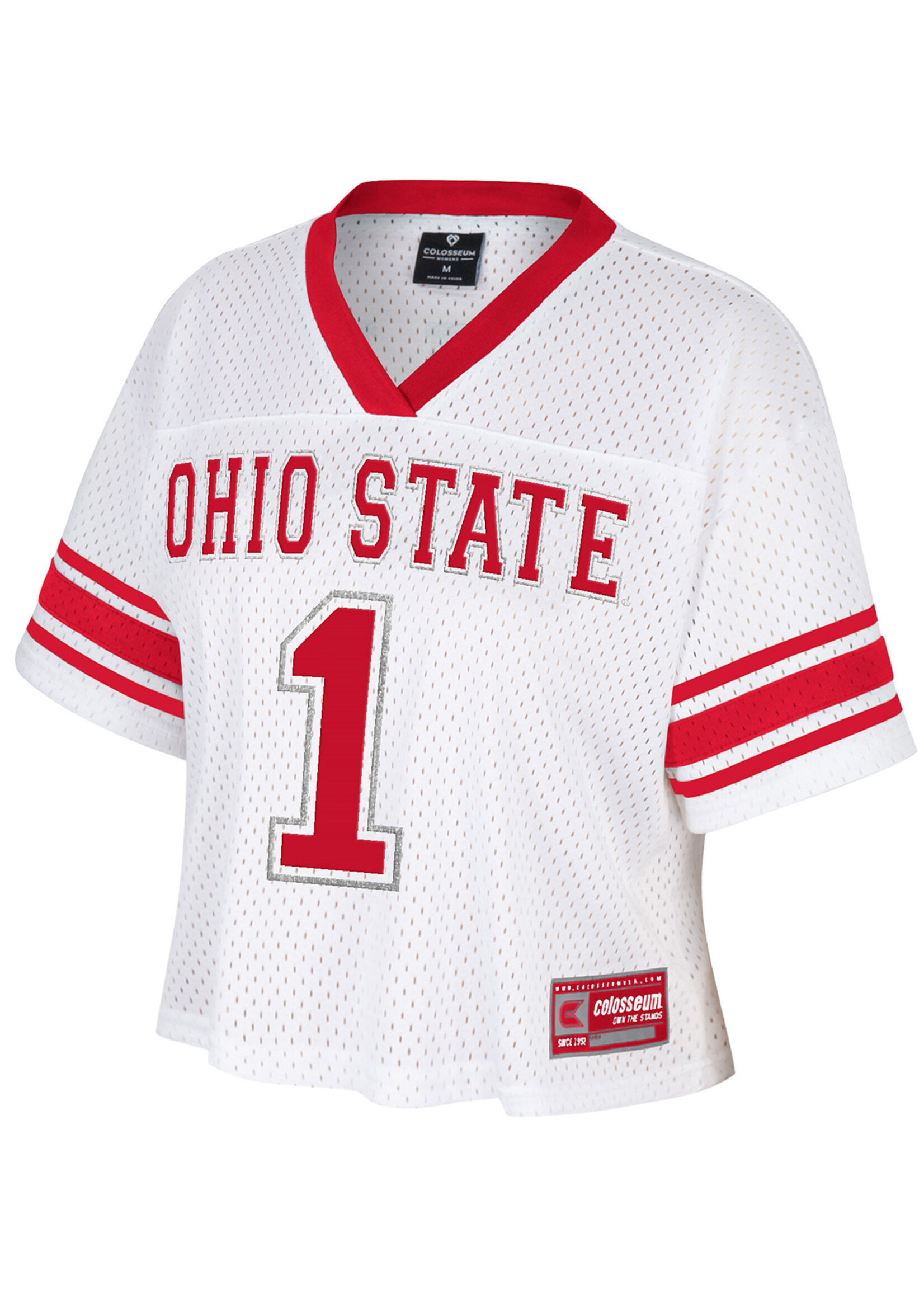 Colosseum Athletics Ohio State Buckeyes Women's White Cropped Jersey