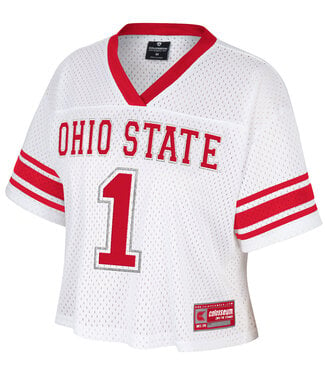 Colosseum Athletics Ohio State Buckeyes Women's White Cropped Jersey