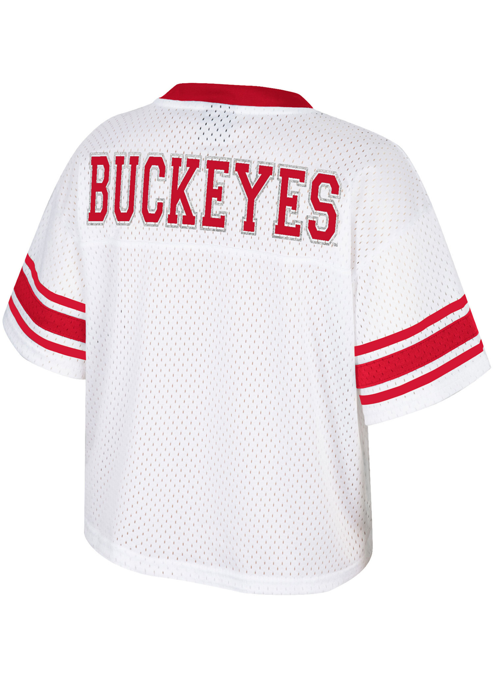 Colosseum Athletics Ohio State Buckeyes Women's White Cropped Jersey