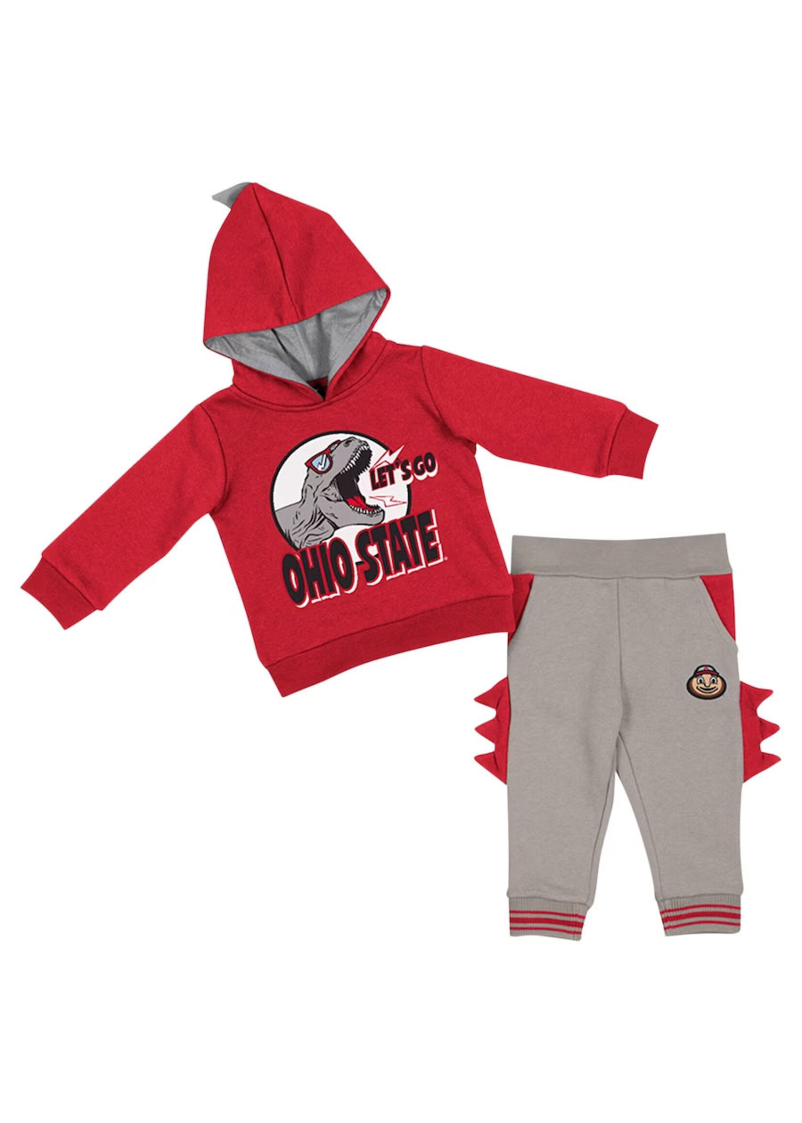 Colosseum Athletics Ohio State Buckeyes Infant Dino Pullover Hoodie and Pants Set