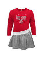 Ohio State Buckeyes Girls Toddler Heart to Heart French Terry Dress