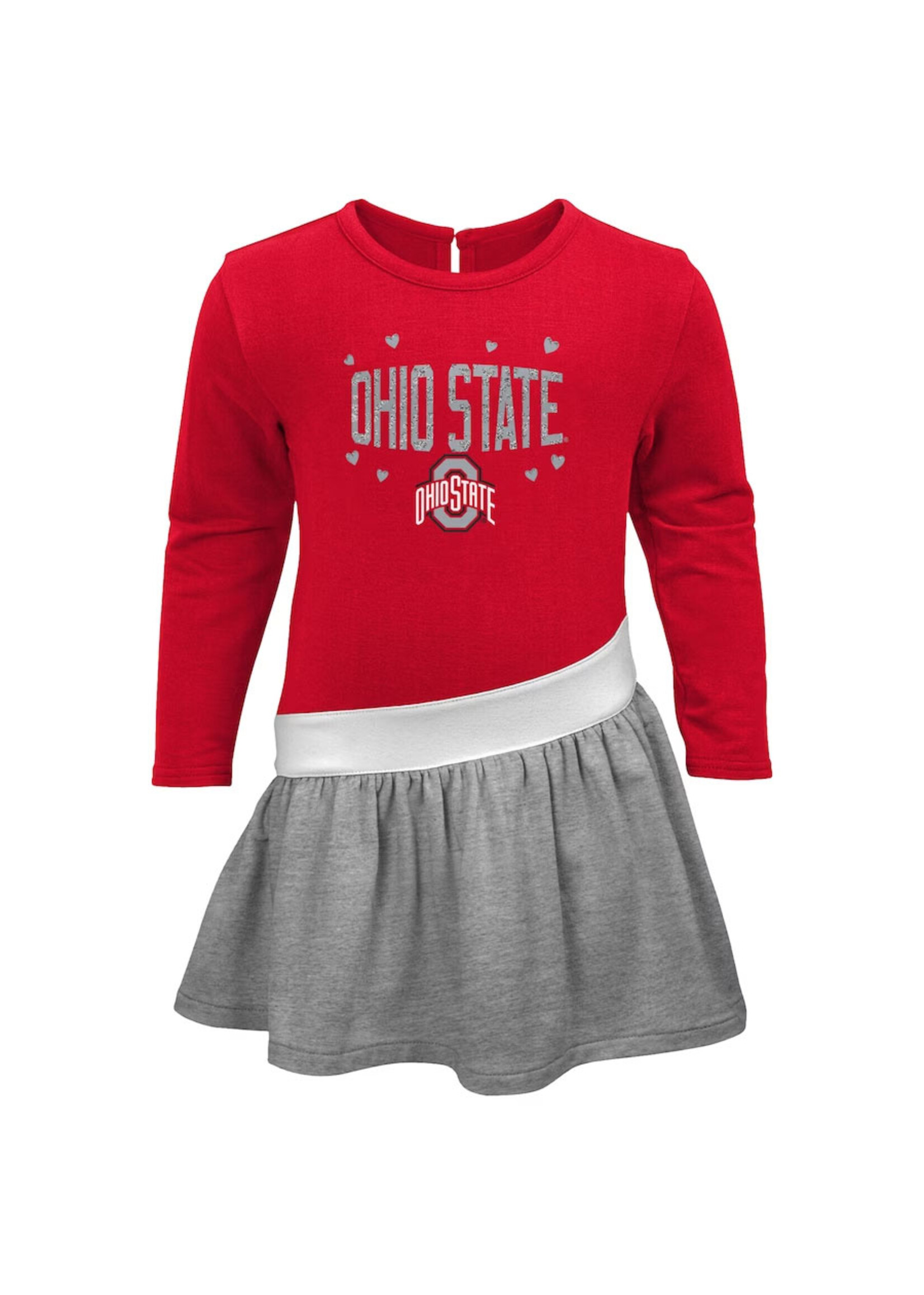 Ohio State Buckeyes Girls Toddler Heart to Heart French Terry Dress