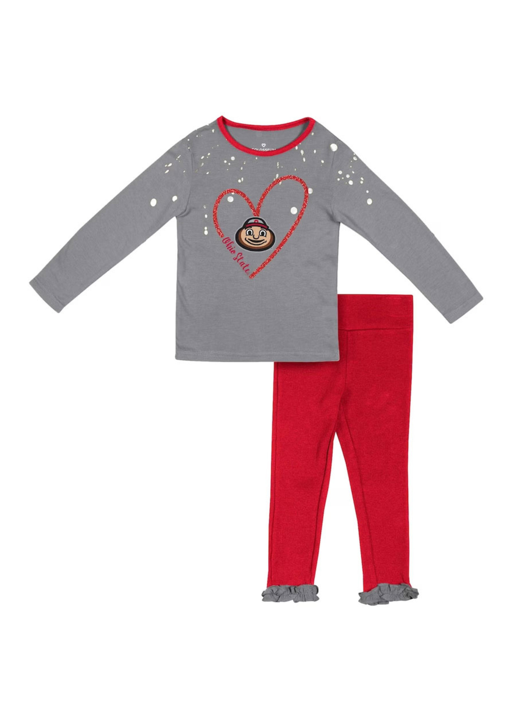 Colosseum Athletics Ohio State Buckeyes Girls Toddler Onstage Long Sleeve & Leggings Set