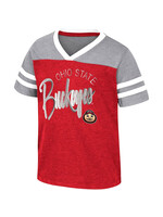 Colosseum Athletics Ohio State Buckeyes Girls Toddler Summer Foil V-Neck T-Shirt