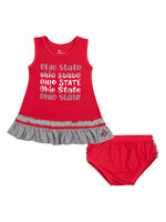 Colosseum Athletics Ohio State Buckeyes Infant Ruffle Toons Dress & Bloomers Set