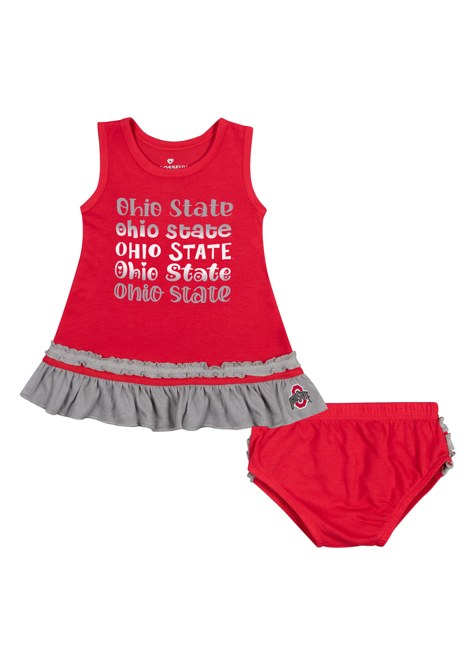 Colosseum Athletics Ohio State Buckeyes Infant Ruffle Toons Dress & Bloomers Set