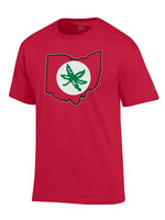Ohio State Buckeyes Leaf & State T-Shirt