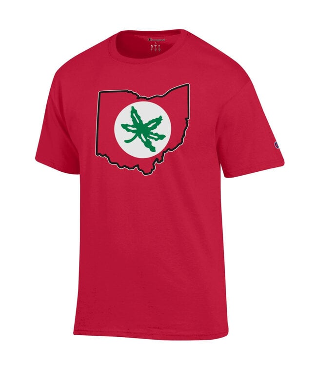 Ohio State Buckeyes Leaf & State T-Shirt