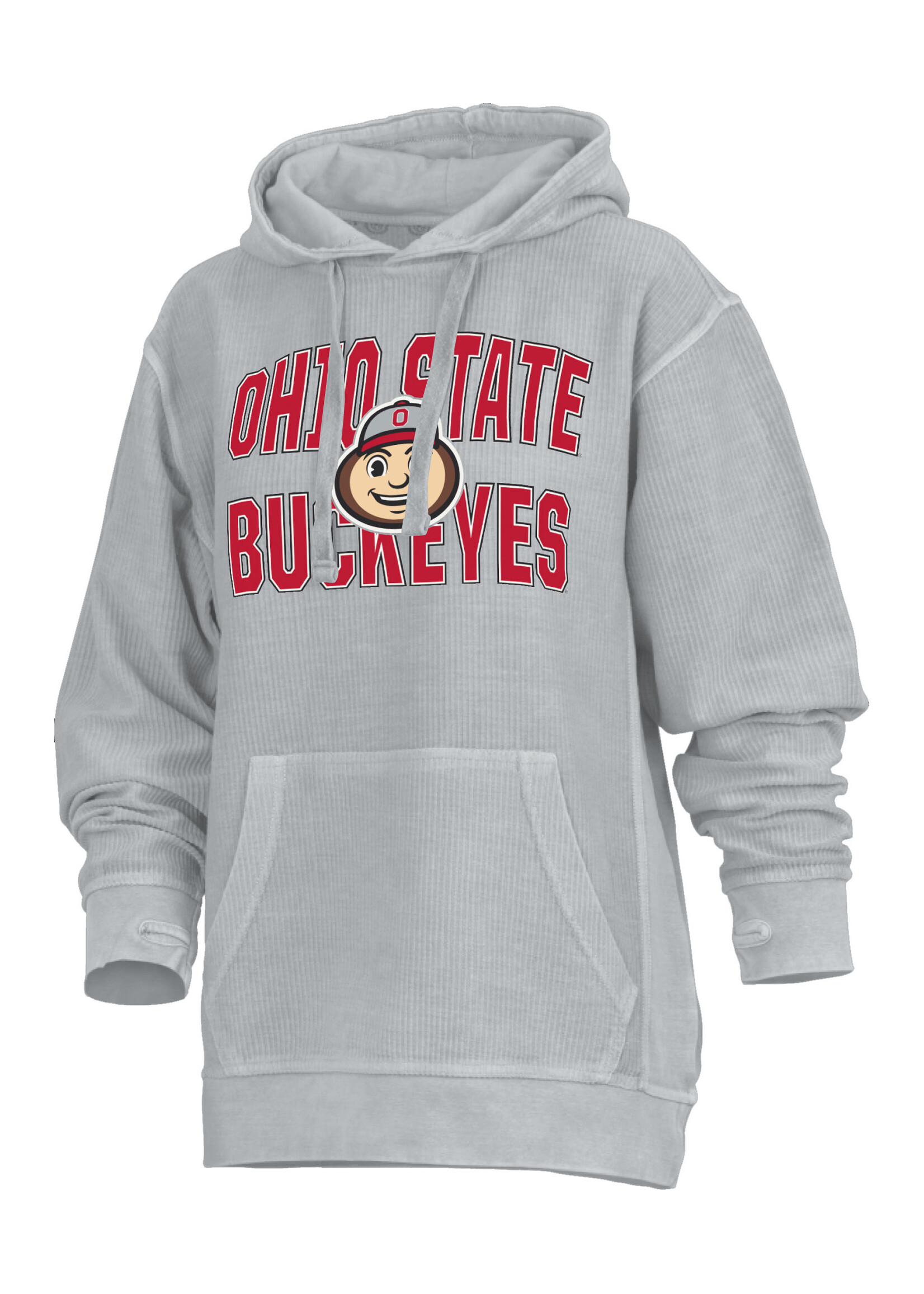 PRESSBOX Ohio State Buckeyes Brutus Comfy Cord Hoodie