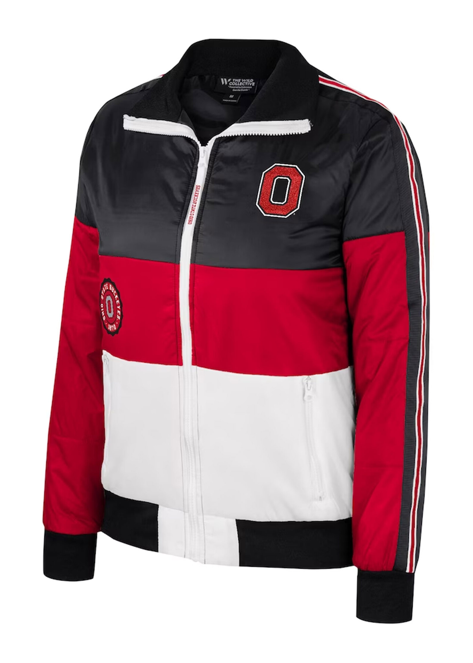 Colosseum Athletics Ohio State Buckeyes The Wild Collective Women's Color-Block Puffer Full-Zip Jacket