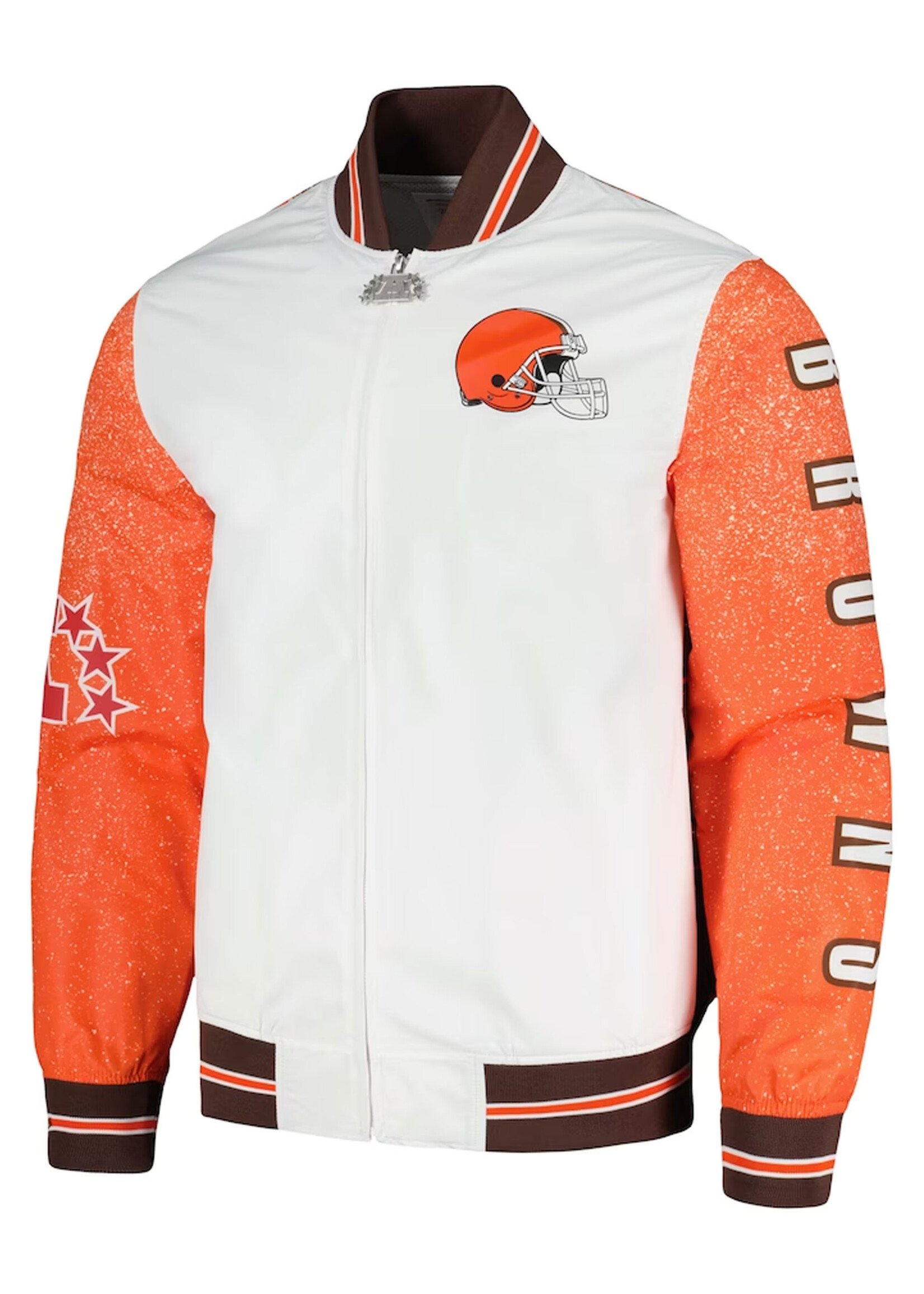 MITCHELL & NESS Cleveland Browns Team Burst Warm-Up Full-Zip Jacket