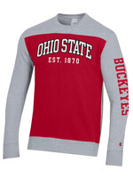 Ohio State Buckeyes Super Fan Scarlet & Gray Crew Sweatshirt