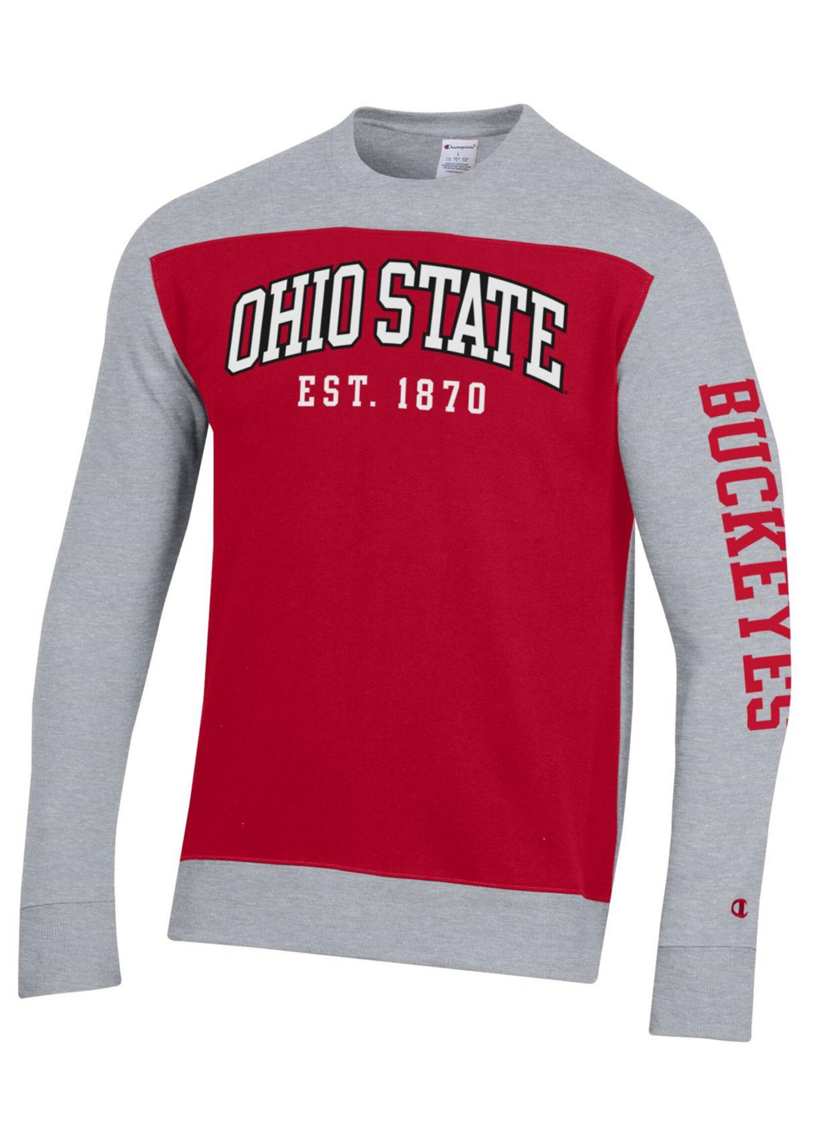 Ohio State Buckeyes Super Fan Scarlet & Gray Crew Sweatshirt