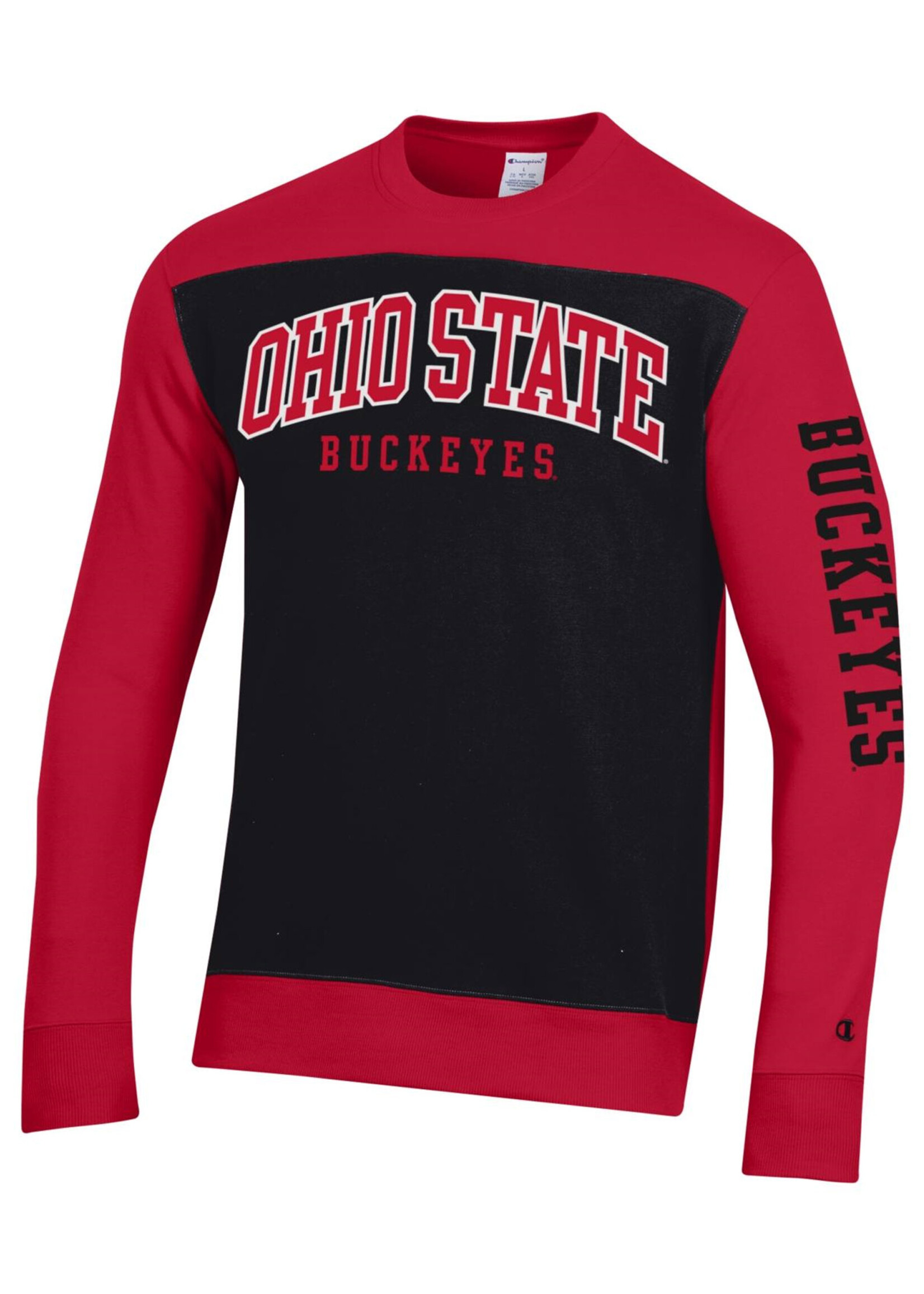 Ohio State Buckeyes Super Fan Red & Black Crew Sweatshirt