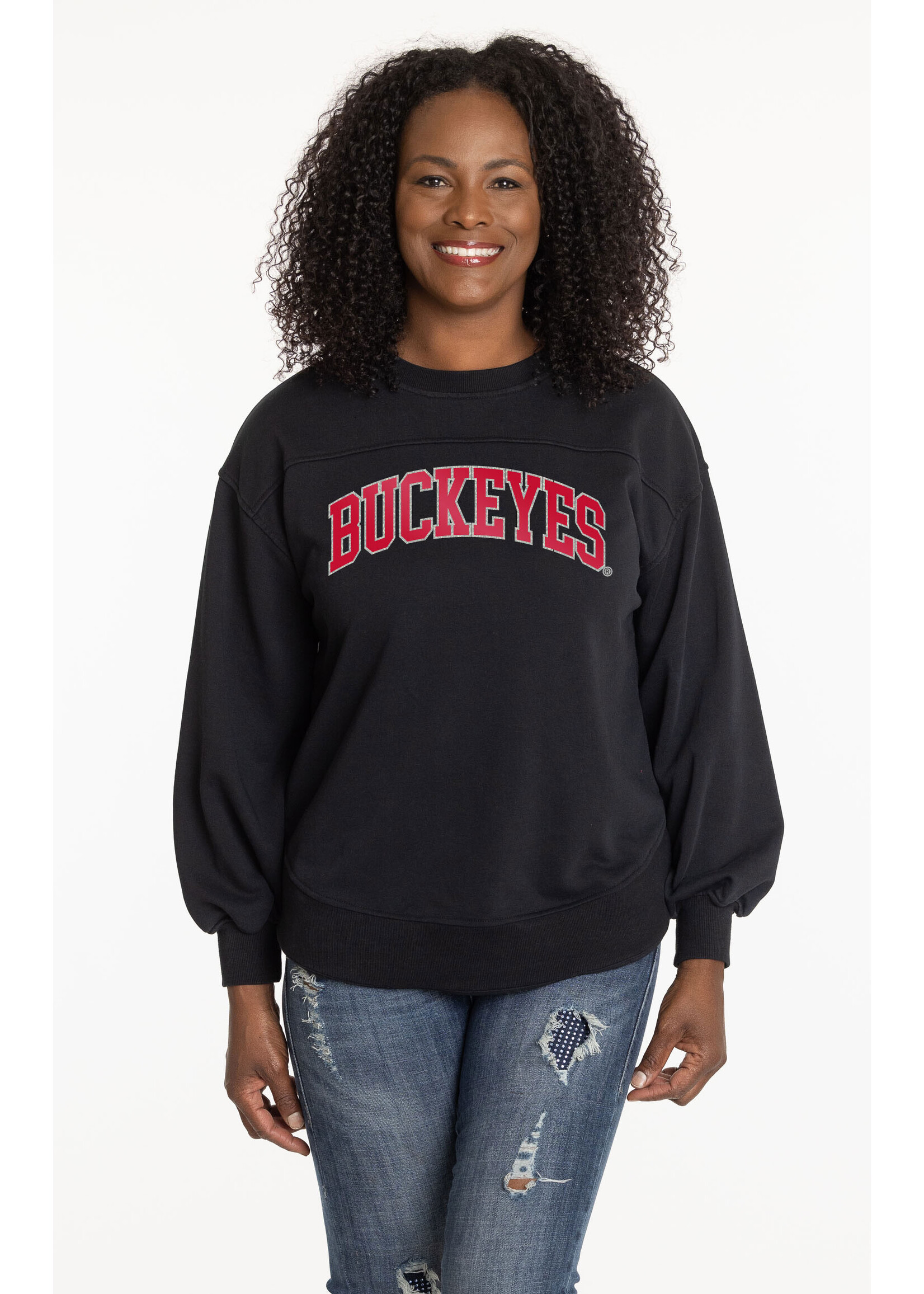 Flying Colors Ohio State Buckeyes Yvette Yoke Black Sweatshirt