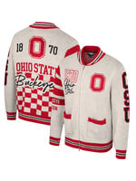 Ohio State College Lines Embossed Red Crew