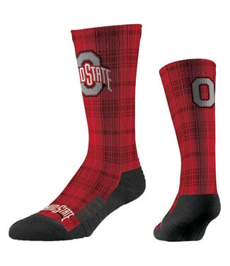 Ohio State Buckeyes Plaid Crew Socks