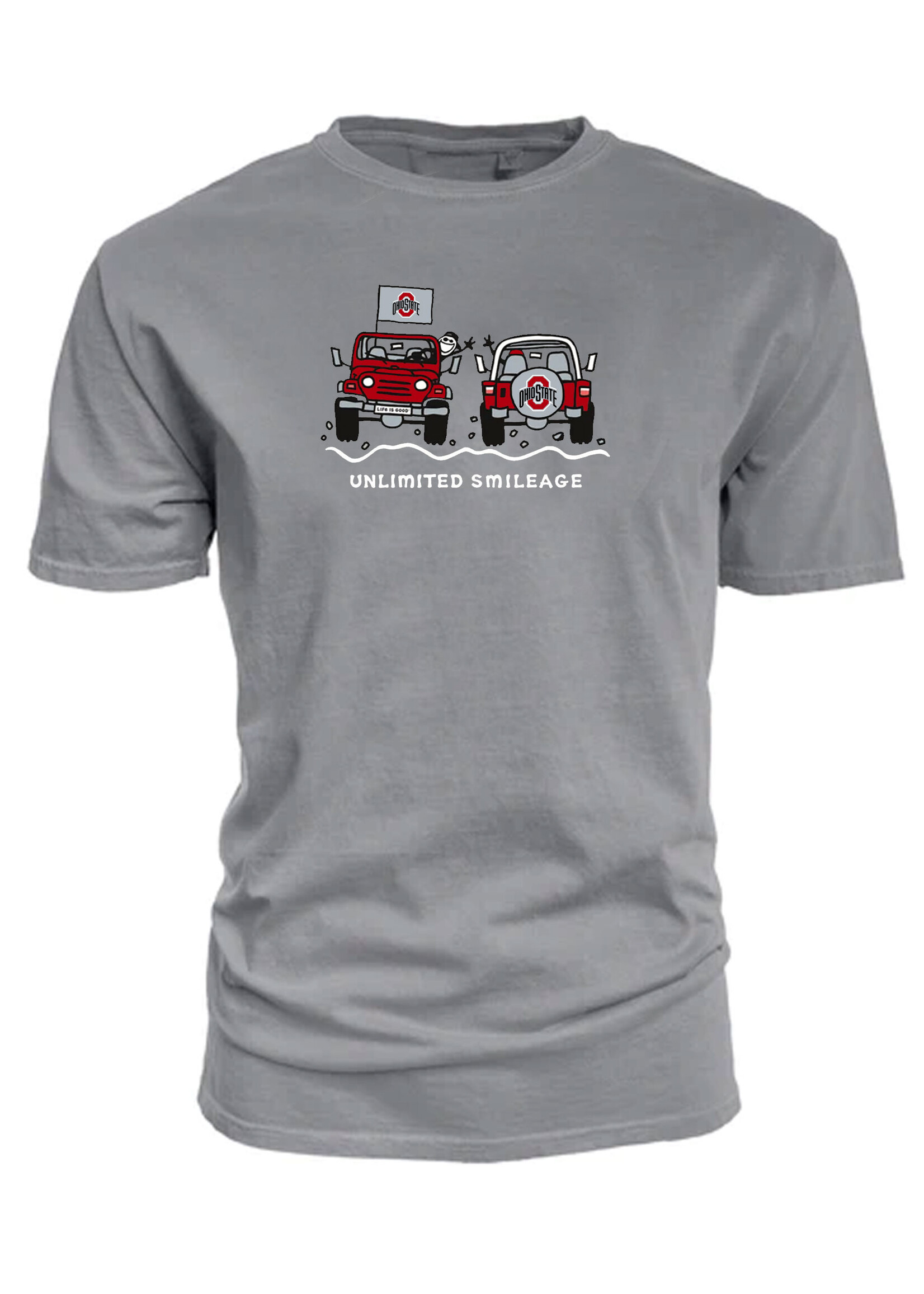 Blue 84 Ohio State Buckeyes Life is Good Unlimited Smileage T-Shirt