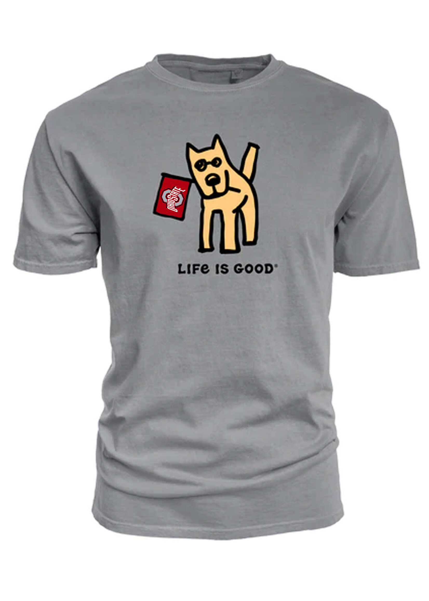 Blue 84 Ohio State Buckeyes Life is Good Jake the Dog T-Shirt