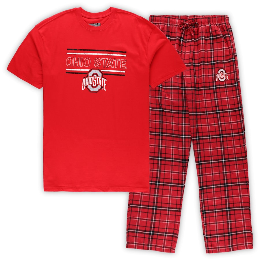 Ohio State Buckeyes Men s Plaid Pants Sleep Set Everything Buckeyes
