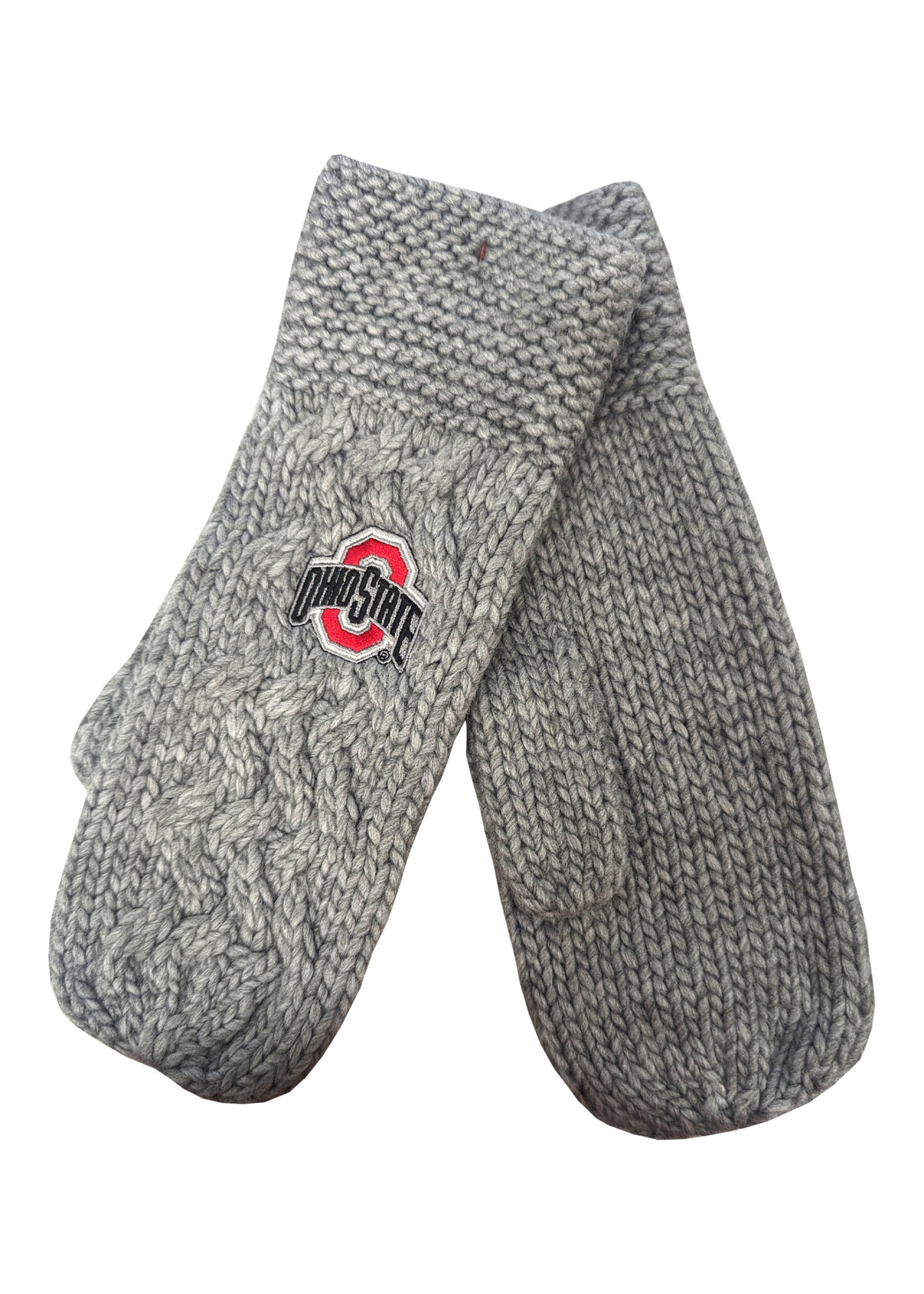 Ohio State Buckeyes Grey Arya Knit Mittens