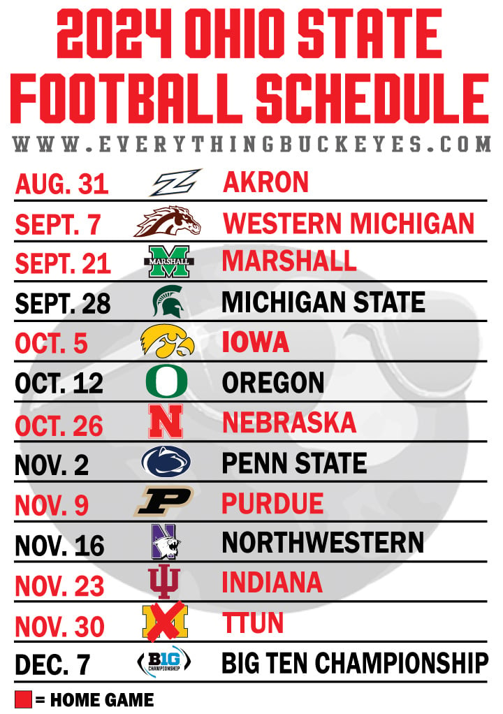 The Ohio State 2024 Football Schedule Clio Melody