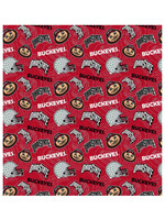 Ohio State Buckeyes Tone on Tone Cotton Material 15ydsx42in