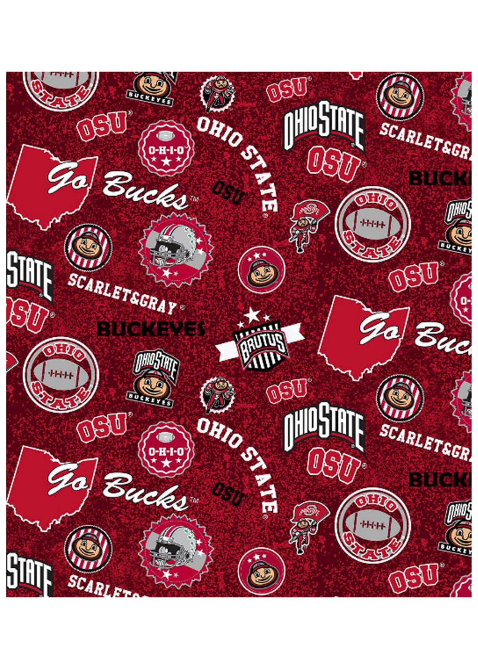 Ohio State Buckeyes Home State Cotton Material 15ydsx42in