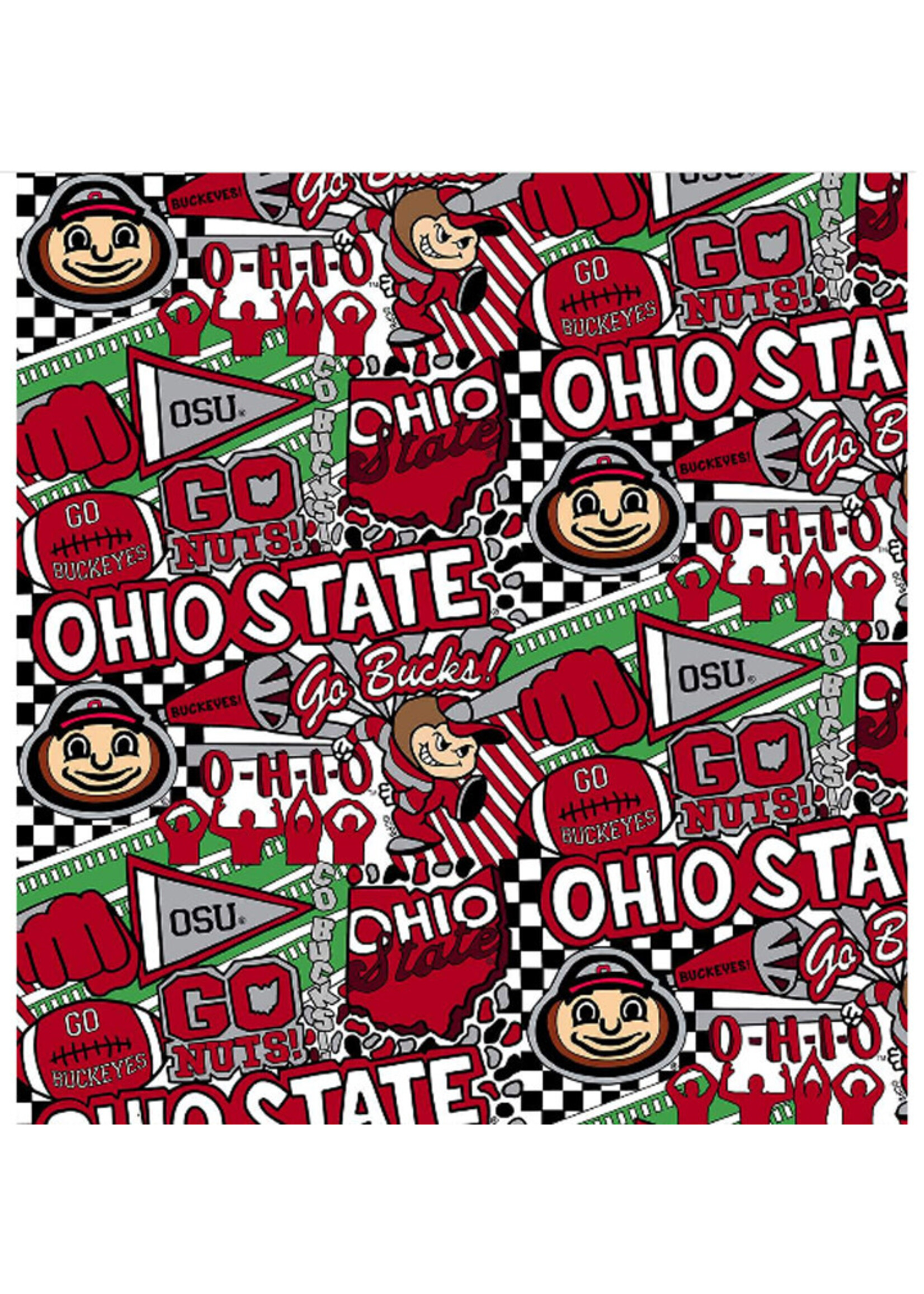 Ohio State Buckeyes Game Day Cotton Material 15ydsx42in