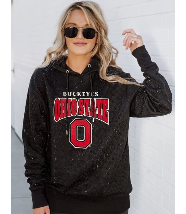 Ohio StateAll Over Micro Rhinestone Hooded Sweatshirt Everything Buckeyes