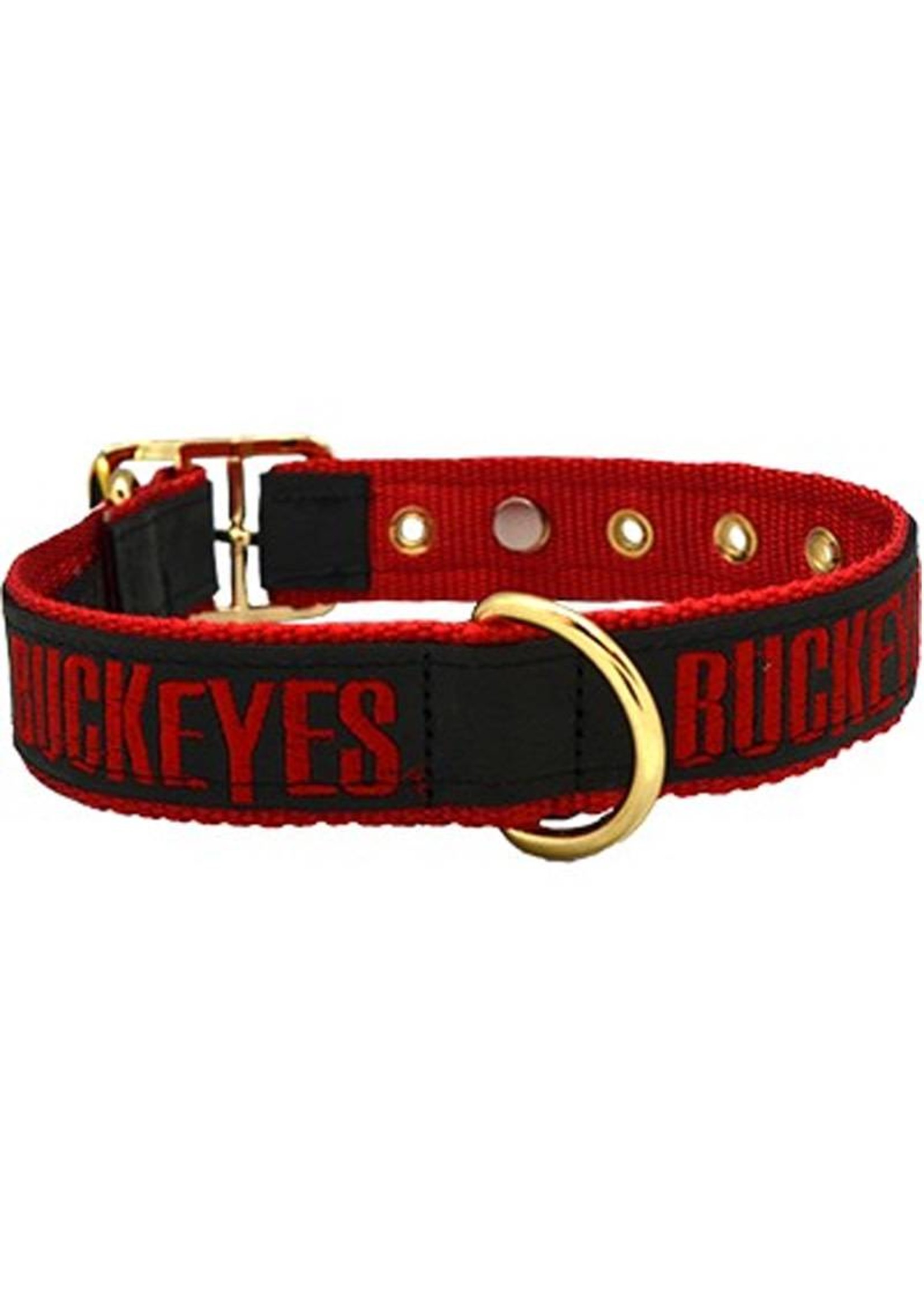 Ohio State Buckeyes Reversible NCAA Dog Collar, Medium. Premium Home & Away  Two-Sided Pet Collar Adjustable with Metal Buckle. Your Favorite NCAA Team  with Unique Design on Each Side for Dogs &