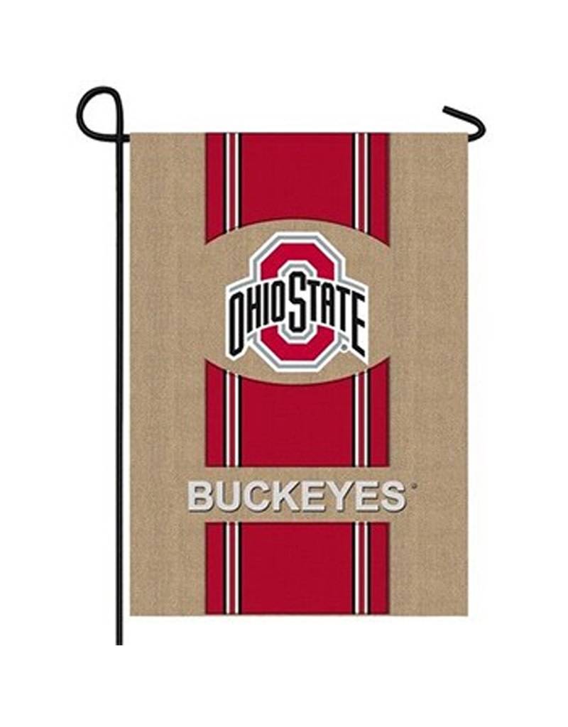 Ohio State University Burlap Garden Flag Everything Buckeyes