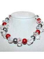 Scarlet and Gray Bling Necklace