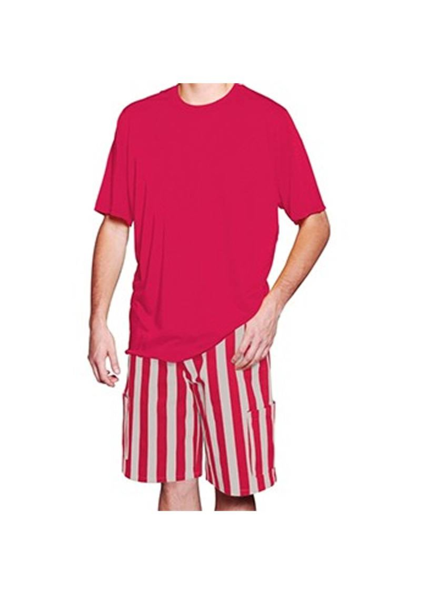 Scarlet & Grey Striped Cargo Shorts