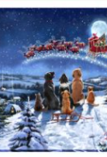 Streamline Toile DEL traîneau du Père Noël et chiens 12" X 16"