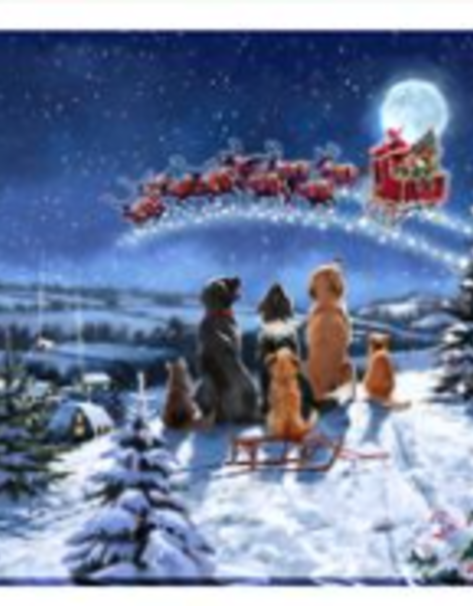 Streamline Toile DEL traîneau du Père Noël et chiens 12" X 16"