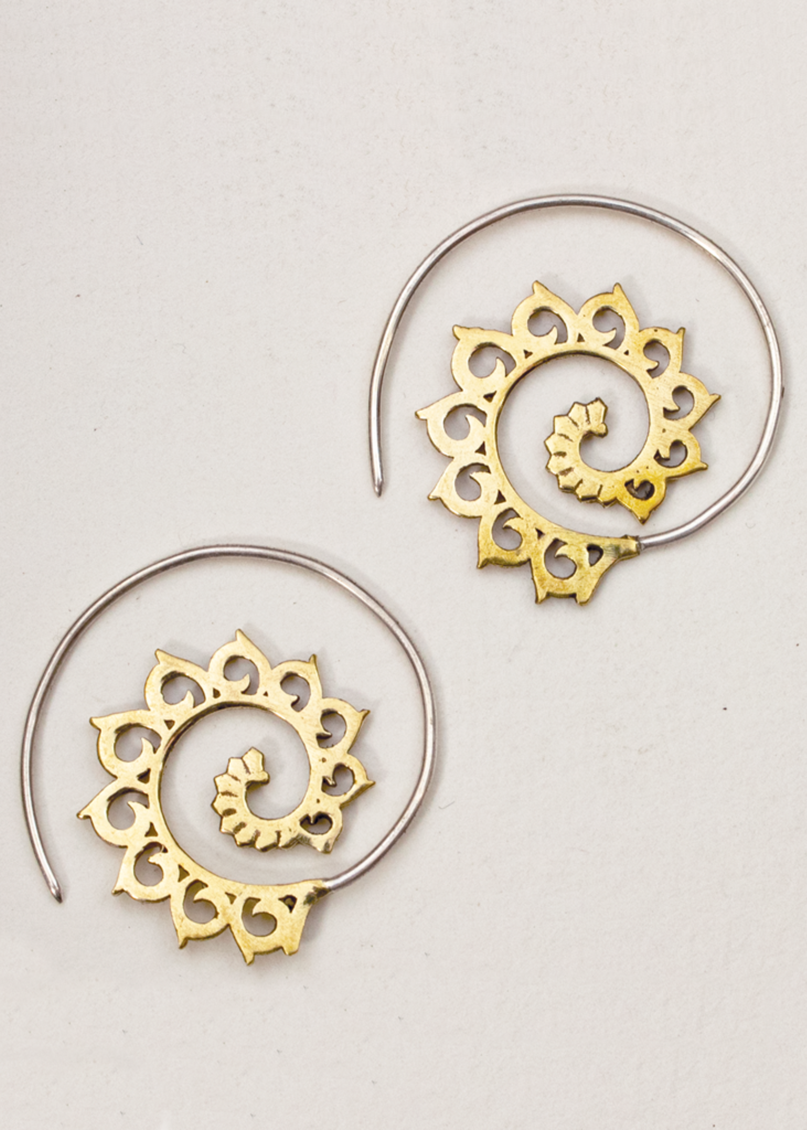 dZi Spiraling Lotus Earrings