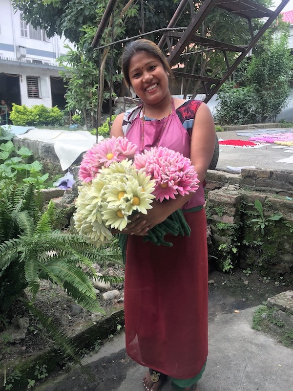 HumanKind Nepali Woman Felt Flower Artisan