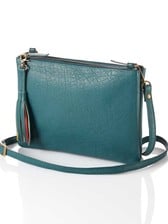 Small Teal Leather Crossbody Purse. Soft Turquoise Leather Bag 