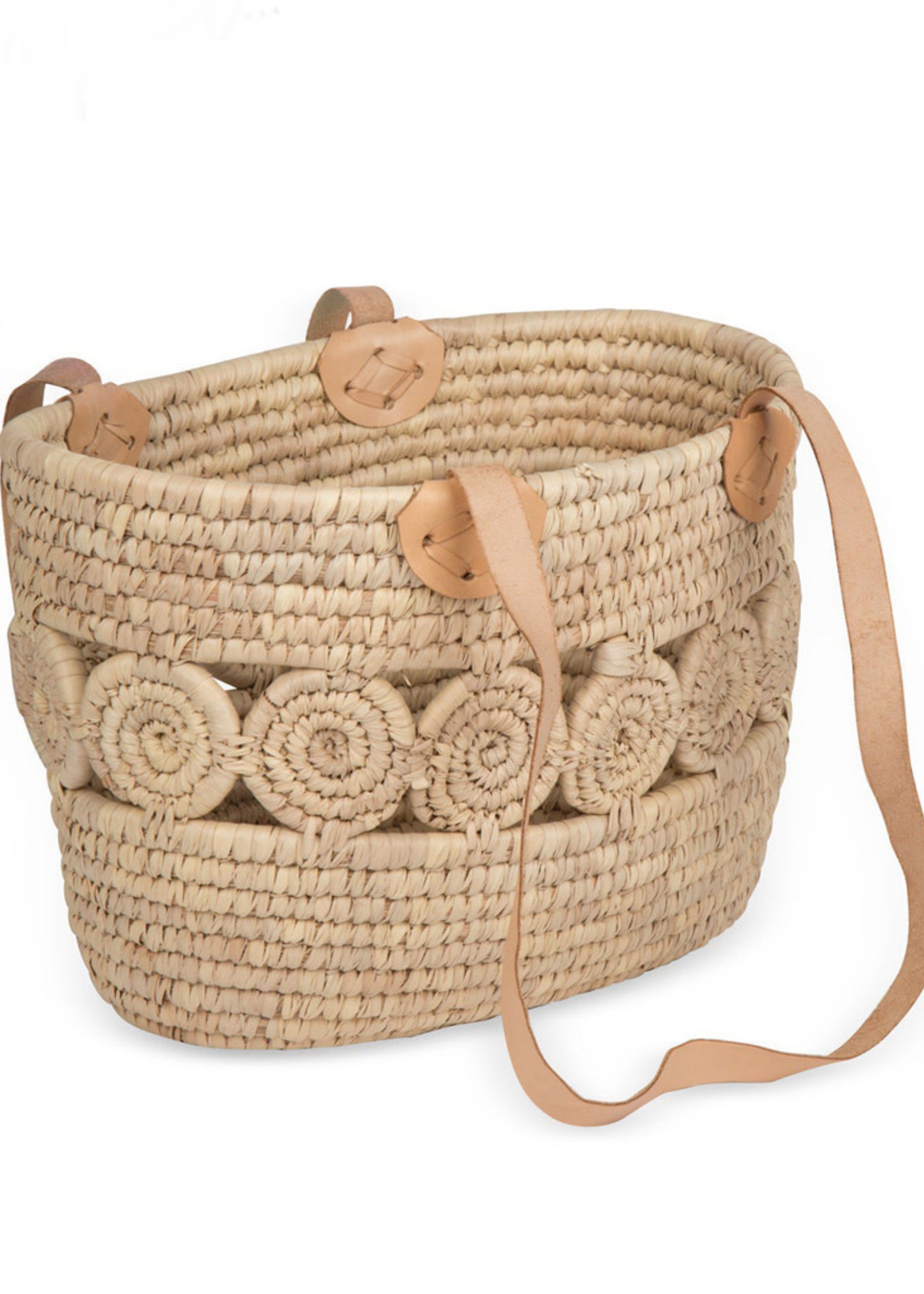 Ten Thousand Villages Palm Leaf Tote Basket