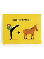 Good Paper Kick Donkey Birthday Card