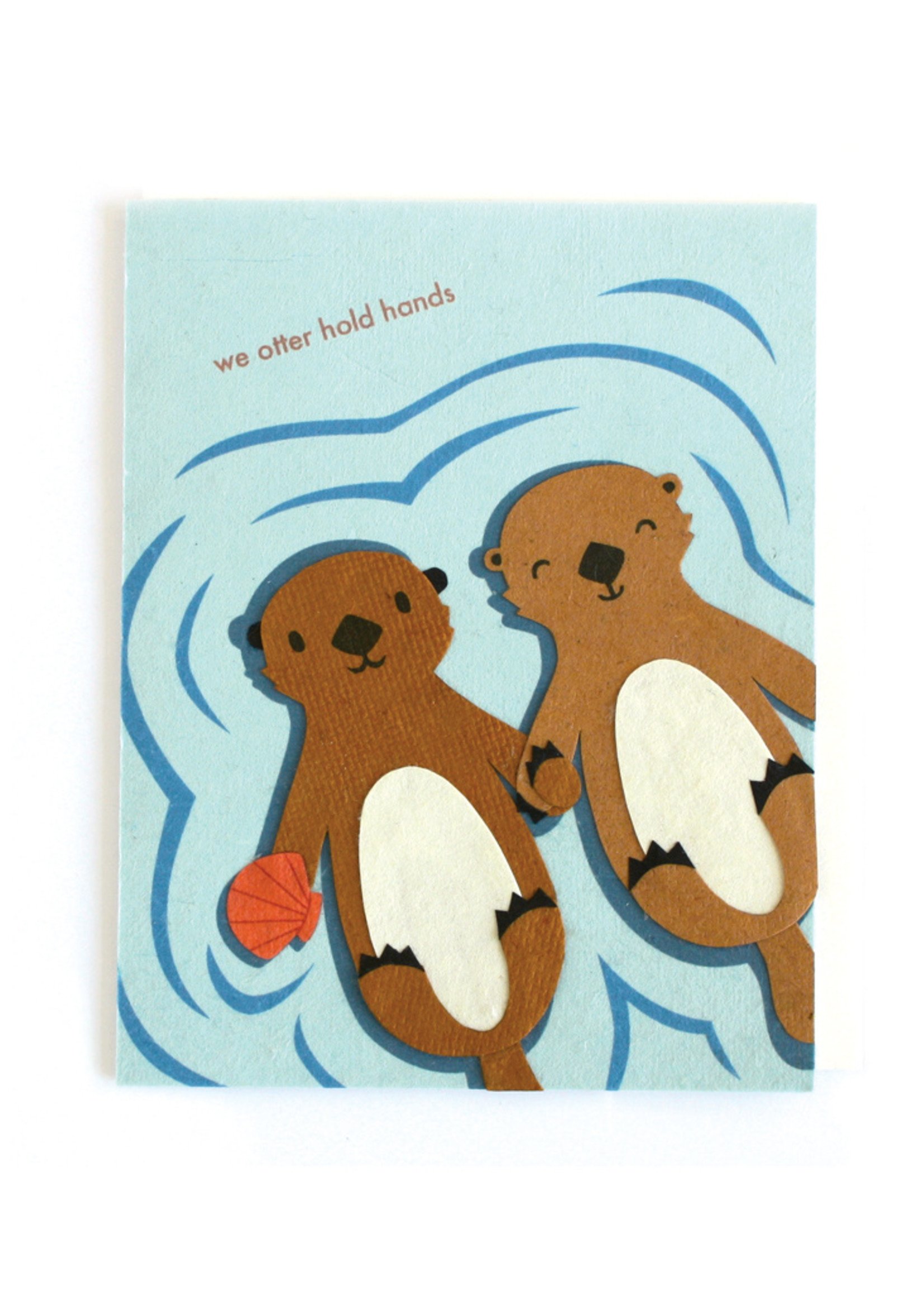 Good Paper Otter Hold Hands Card