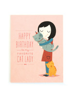 Good Paper Cat Lady Birthday Card