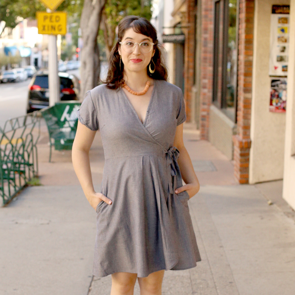 chambray wrap dress
