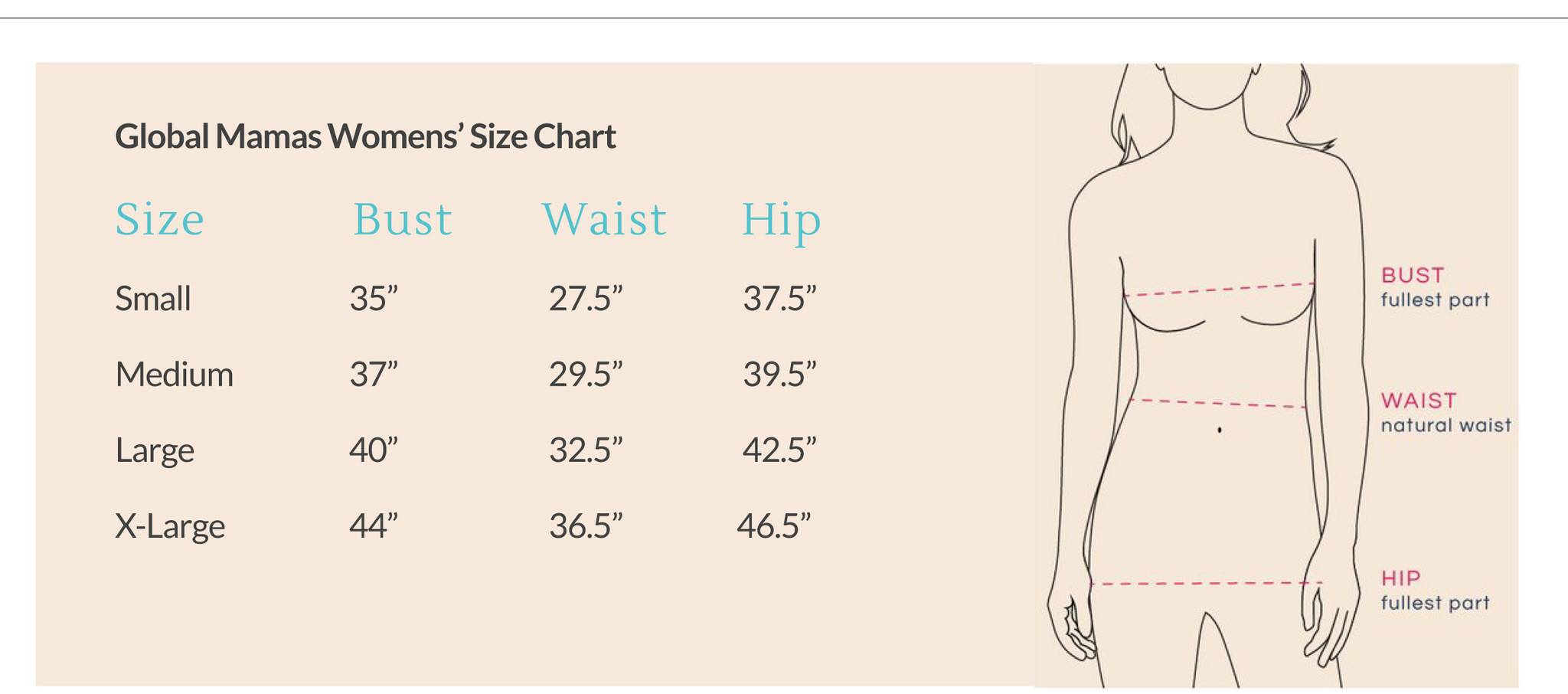 Global Mamas Size Chart